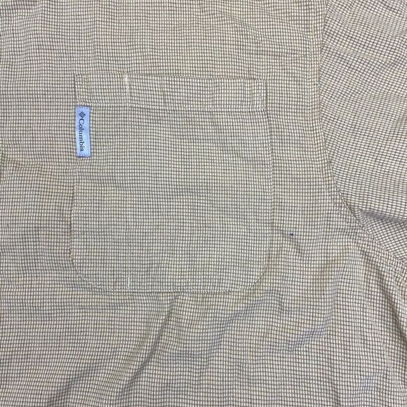 Columbia Men's Size 3XB Button Down Short Sleeve Yellow Cotton Shirt - Picture 9 of 12
